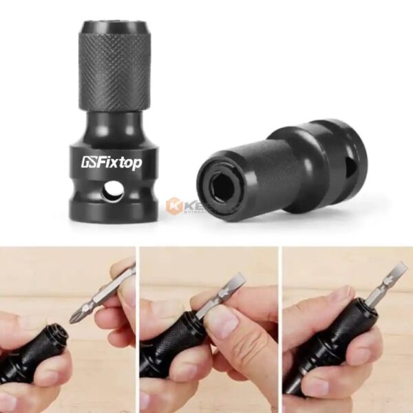 PORTE EMBOUT ADAPTATEUR BOULONNEUSE 1/2 - 1/4 NOIR 14694 FIXTOP