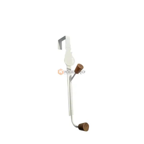 PORTE MANTEAU SUSPEN 2X1T BLANC BOULE BOIS MKD20 ALWAN