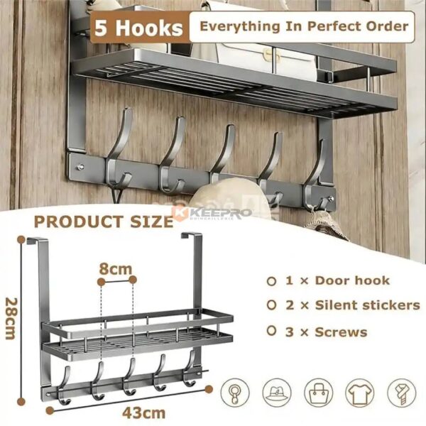 PORTE MANTEAU SUSPEN 2X5T +TABLETTE GRIS LUX 1013-28 SHELF