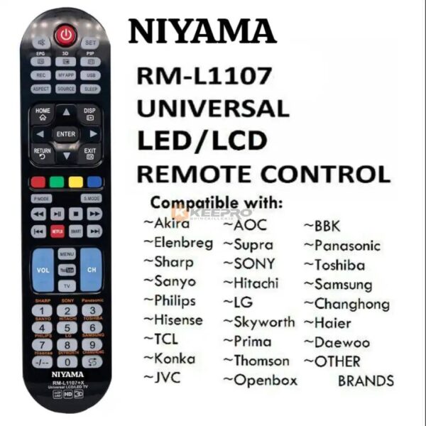 TELECOMMANDE TV UNIVERSEL GM SMART RM-L1107+X PLUS NIYAMA