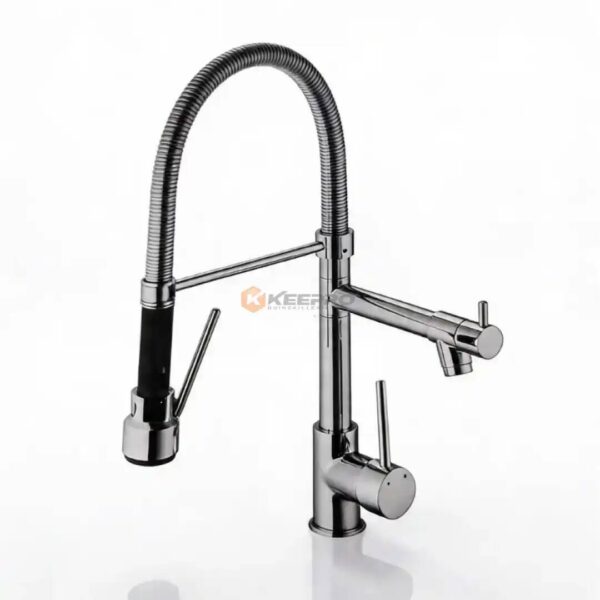 MITIGEUR EVIER VASQUE FLEXIBLE RESSORT CHROM GLR