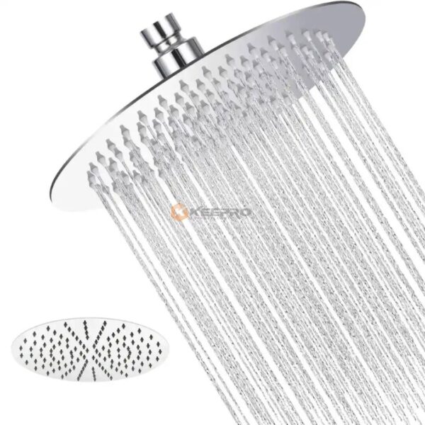 POMME DOUCHE MM ROND PLAT CHROME 15X15 GLR