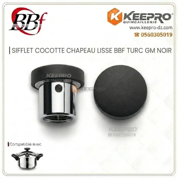 SIFFLET COCOTTE CHAPEAU LISSE NOIR BBF GM