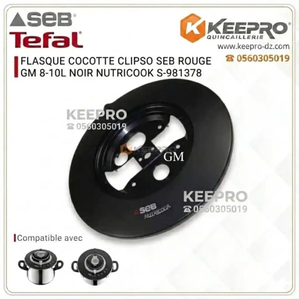 FLASQUE COCOTTE CLIPSO SEB ROUGE GM 8-10L NOIR NUTRICOOK S-981378
