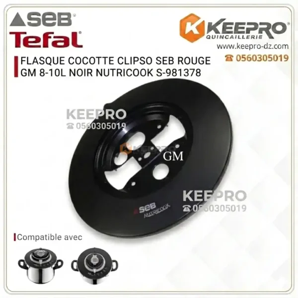 FLASQUE COCOTTE CLIPSO SEB ROUGE GM 8-10L NOIR NUTRICOOK S-981378