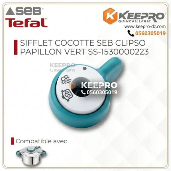 SIFFLET COCOTTE SEB CLIPSO PAPILLON VERT SS-1530000223