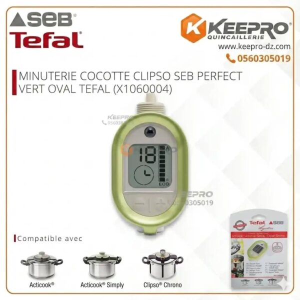 MINUTERIE COCOTTE CLIPSO SEB PERFECT VERT OVAL TEFAL