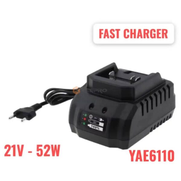 CHARGEUR BATTERIE VISSEUSE 21V 52W FAST YAE6110 HONESTPRO