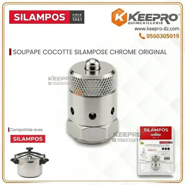 SOUPAPE SECURITE COCOTTE MM CHROME INOX PORTUGAL SILAMPOS