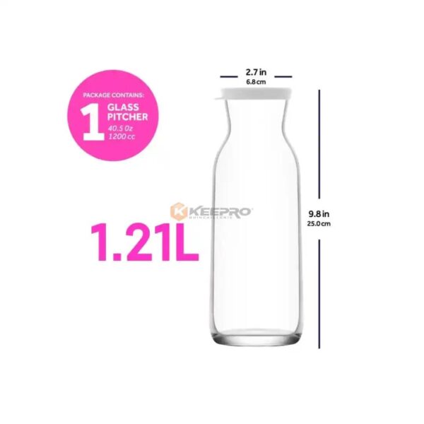 CARAFE EN VERRE +COUVERT 1.21L GLASS ART STORAGE PP
